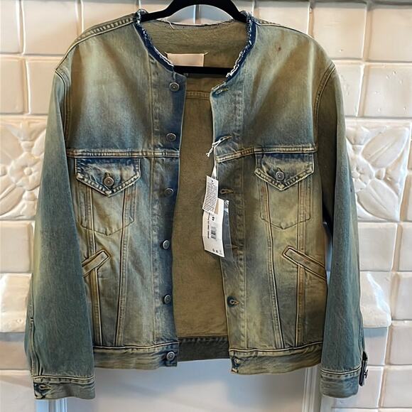 Maison Margiela Vintage Wash Blue Denim Jean Jacket Size 12 New Retails $1245 - Picture 3 of 15